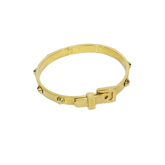 Michael Kors Astor Studded Gold Buckle Bracelet Bangle with Original Box - Picture 2 of 7